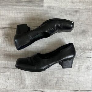 Black Leather Square Toe Shoes 🖤